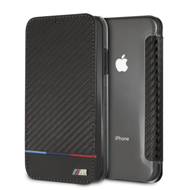 BMW Apple iPhone Xs Max TPU Pasjeshouder Boektype hoesje - Carbon