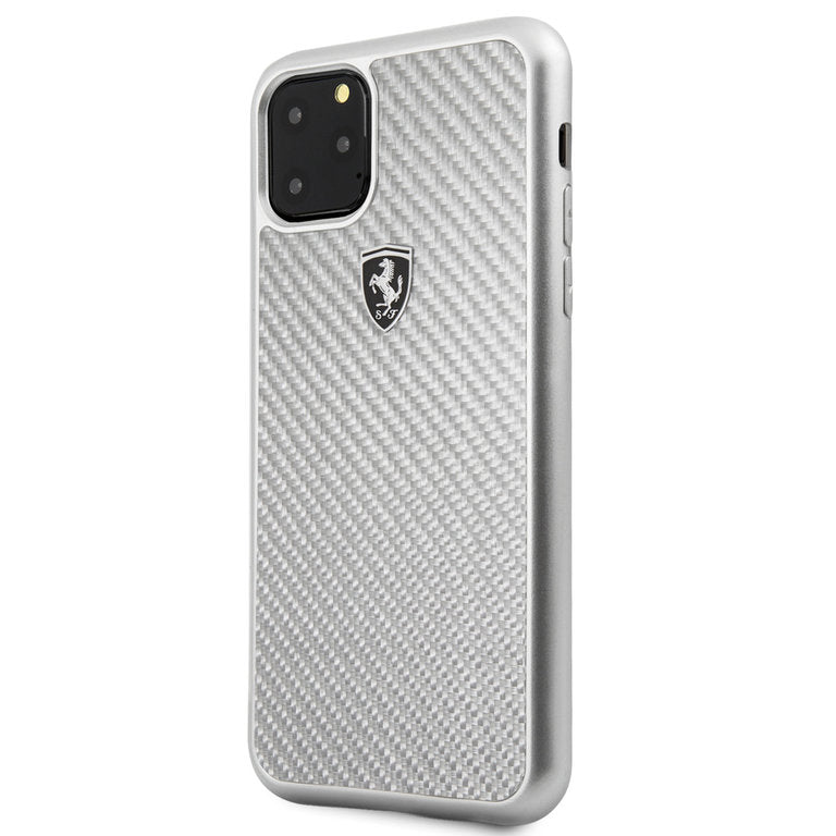 Ferrari Apple iPhone 11 Pro Max TPU Beschermend Backcover hoesje - Zilver