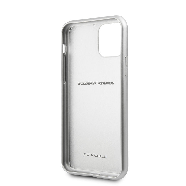 Ferrari Apple iPhone 11 Pro CarbonFiber Beschermend Backcover hoesje - Zilver