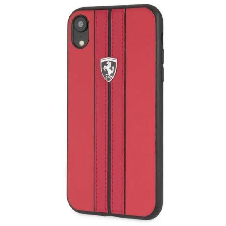 Ferrari Apple iPhone Xr Leer Beschermend Backcover hoesje - Rood