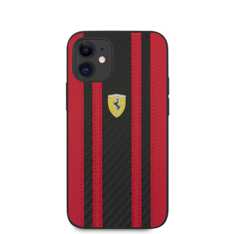 Ferrari Apple iPhone 12 Mini TPU Beschermend Backcover hoesje - Rood