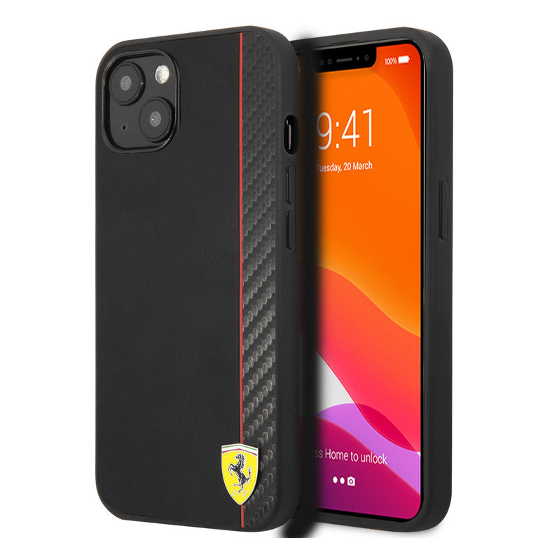 Ferrari Apple iPhone 13 TPU Beschermend Backcover hoesje - Zwart