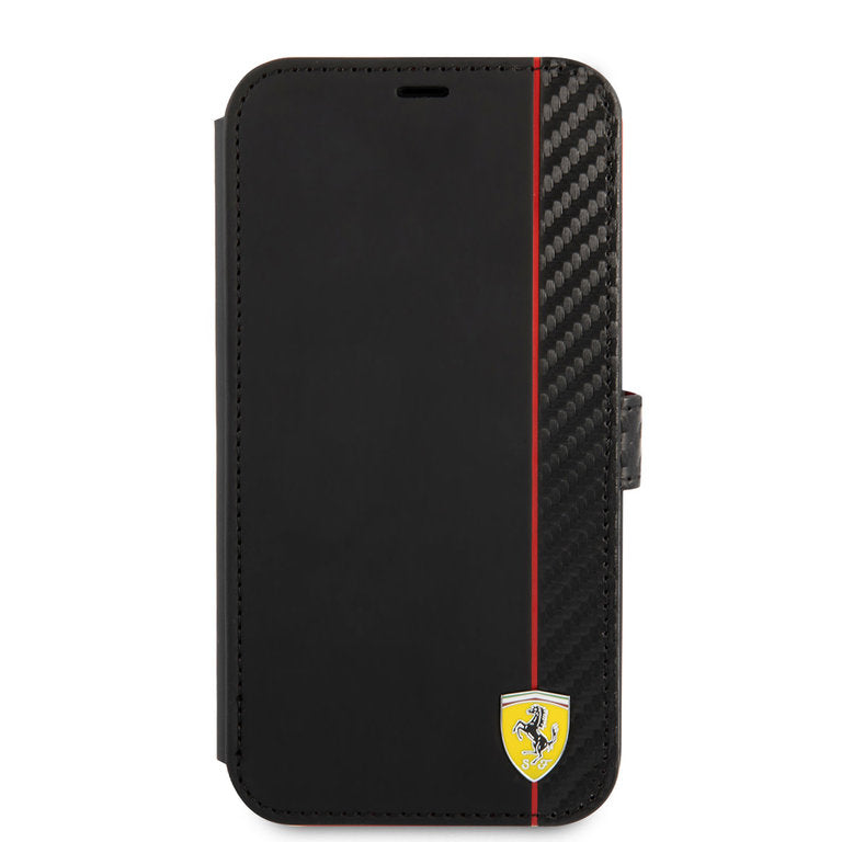 Ferrari Apple iPhone 13 Mini TPU Pasjeshouder Boektype hoesje - Zwart