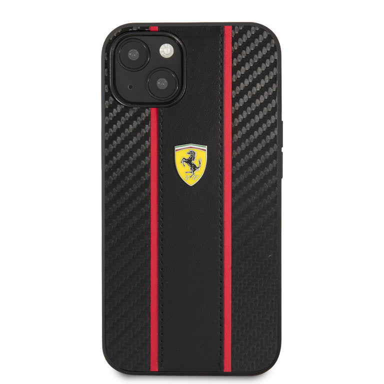 Ferrari Apple iPhone 13 Mini TPU Beschermend Backcover hoesje - Zwart