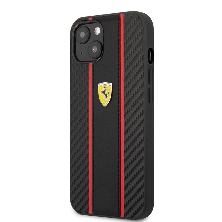 Ferrari Apple iPhone 13 Mini TPU Beschermend Backcover hoesje - Zwart