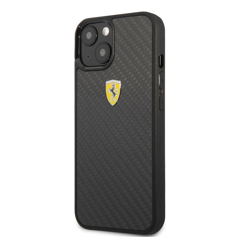 Ferrari Apple iPhone 13 Mini TPU Beschermend Backcover hoesje - Zwart