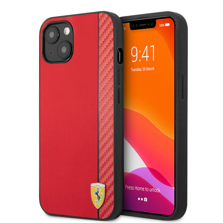 Ferrari Apple iPhone 13 Mini TPU Beschermend Backcover hoesje - Rood