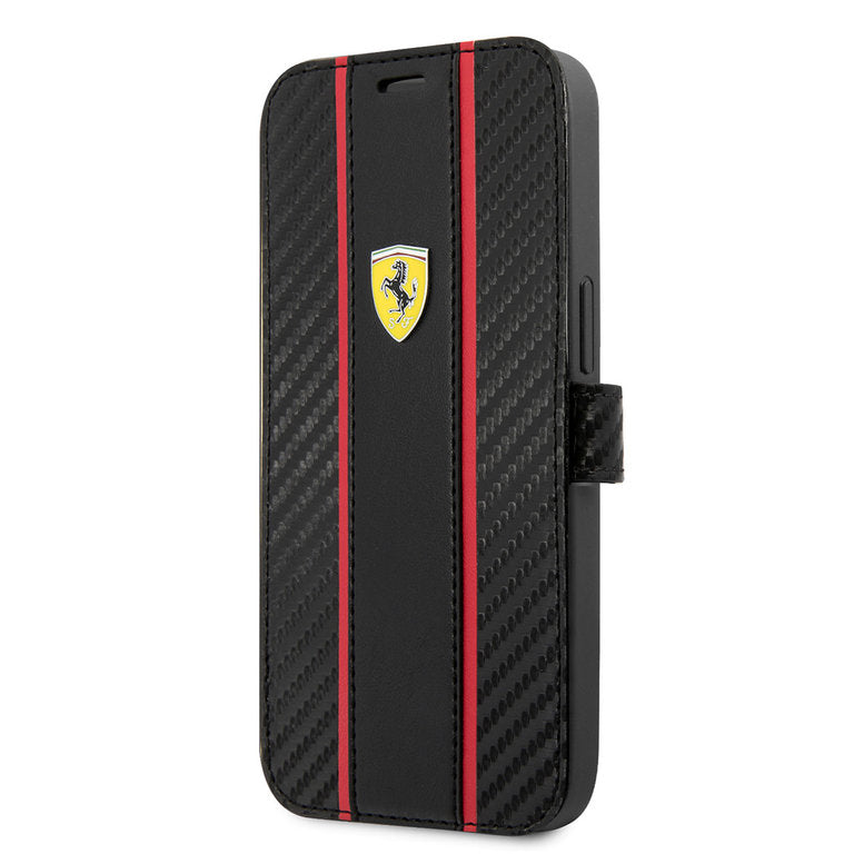 Ferrari Apple iPhone 13 Pro TPU Pasjeshouder Boektype hoesje - Zwart