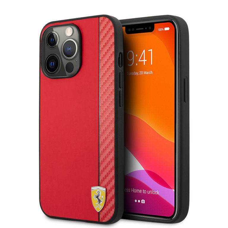 Ferrari Apple iPhone 13 Pro TPU Beschermend Backcover hoesje - Rood