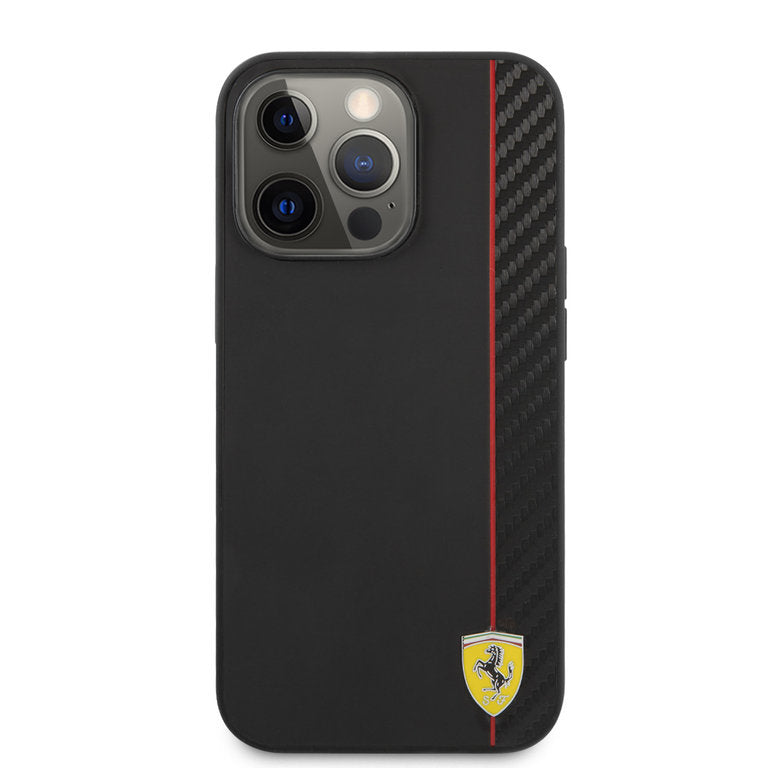 Ferrari Apple iPhone 13 Pro TPU Beschermend Backcover hoesje - Zwart