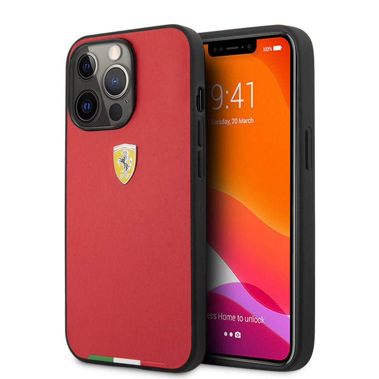 Ferrari Apple iPhone 13 Pro TPU Beschermend Backcover hoesje - Rood