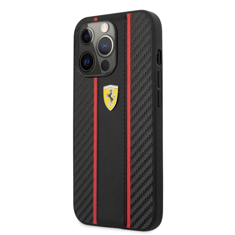 Ferrari Apple iPhone 13 Pro TPU Beschermend Backcover hoesje - Zwart