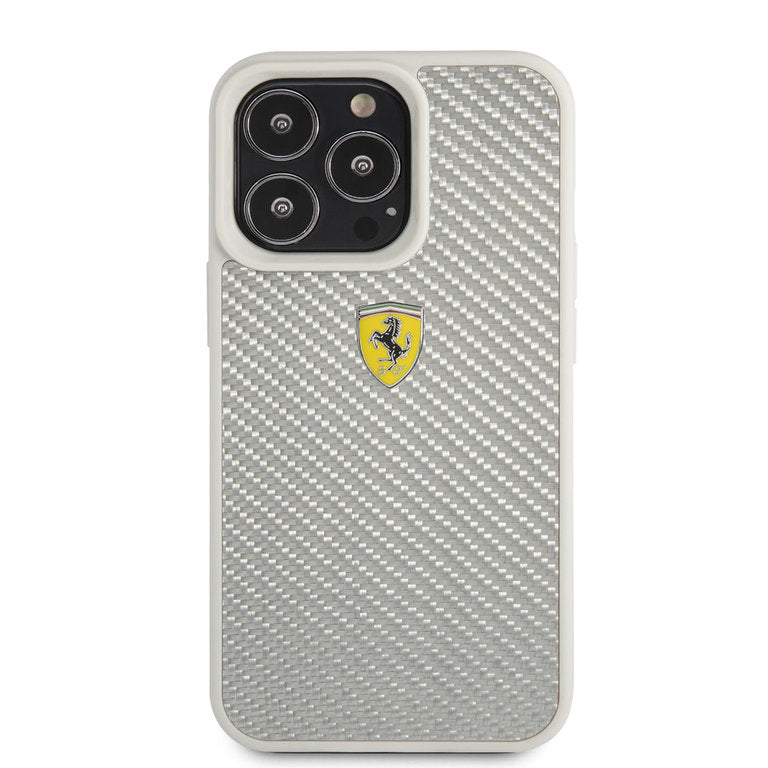 Ferrari Apple iPhone 13 Pro Max TPU Beschermend Backcover hoesje - Zilver