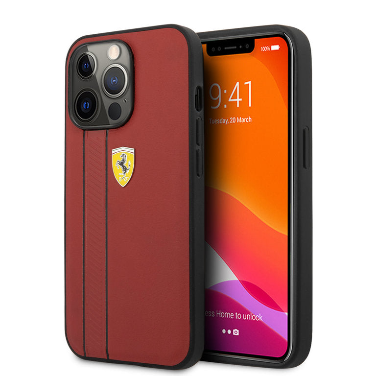 Ferrari Apple iPhone 13 Pro Max TPU Beschermend Backcover hoesje - Rood