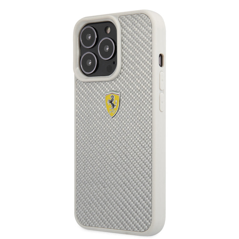 Ferrari Apple iPhone 13 Pro Max TPU Beschermend Backcover hoesje - Zilver