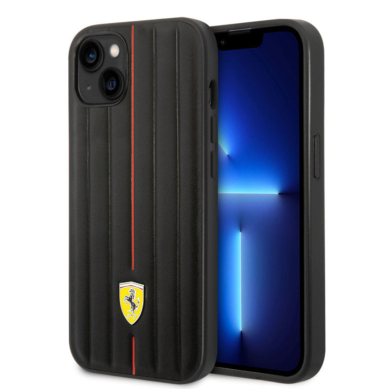 Ferrari Apple iPhone 14 Pro TPU Beschermend Backcover hoesje - Zwart