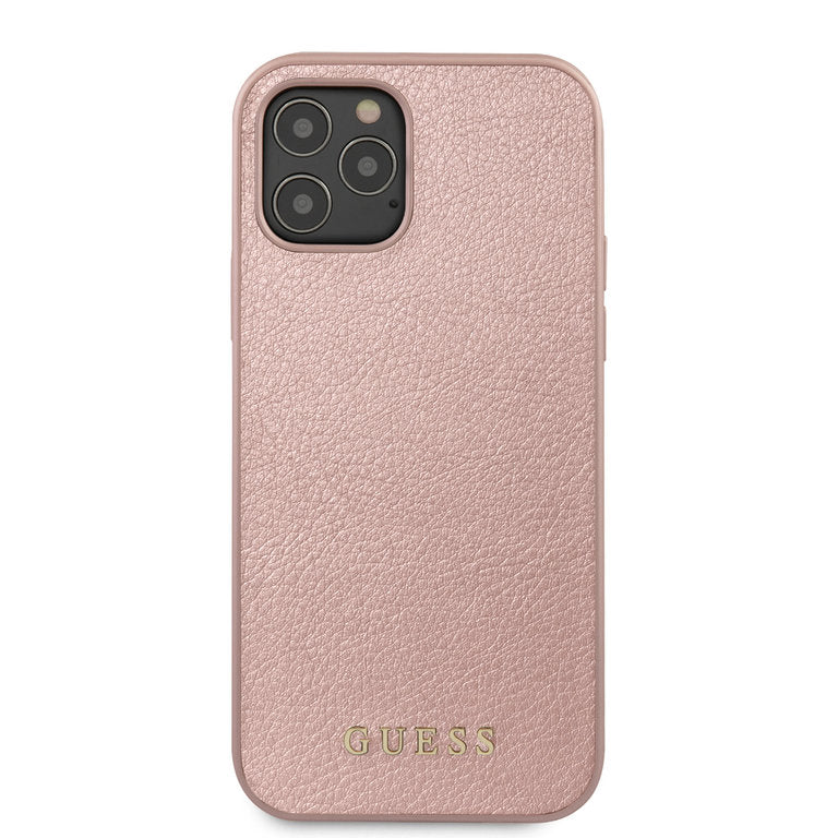 Guess Apple iPhone 12-12 Pro TPU Beschermend Backcover hoesje - Roze