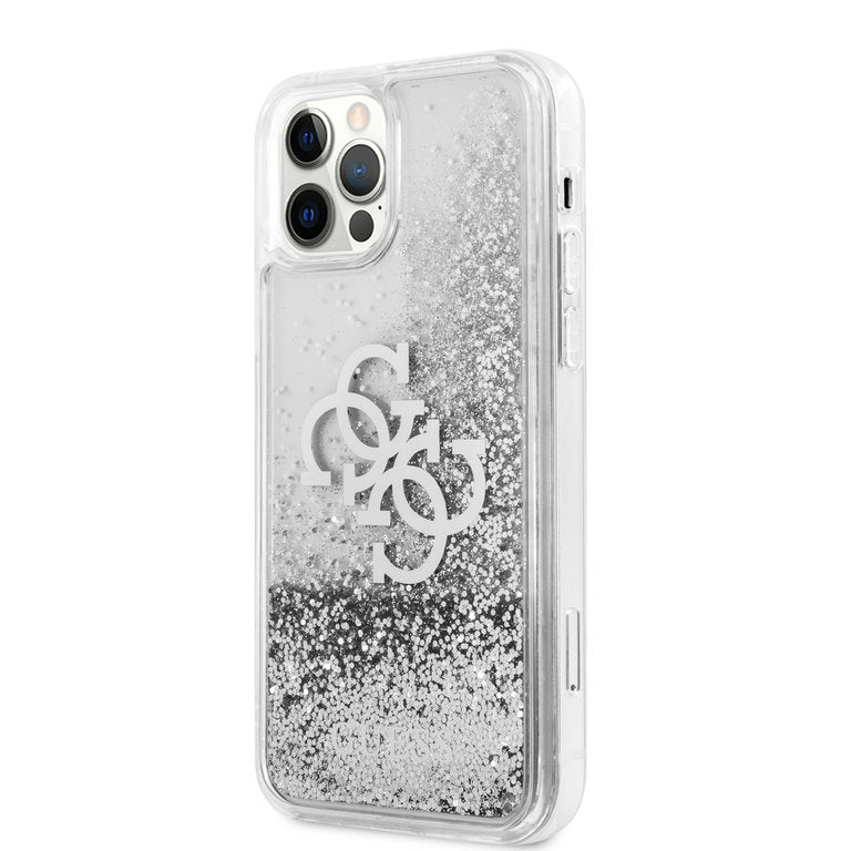 Guess Apple iPhone 12-12 Pro TPU Beschermend Backcover hoesje - Zilver