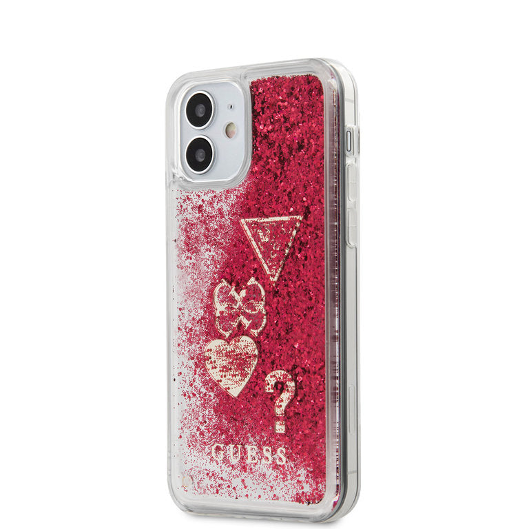 Guess Apple iPhone 12 Mini TPU Beschermend Backcover hoesje - Rood