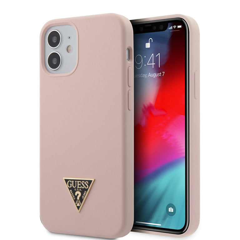 Guess Apple iPhone 12 Mini TPU Beschermend Backcover hoesje - Roze