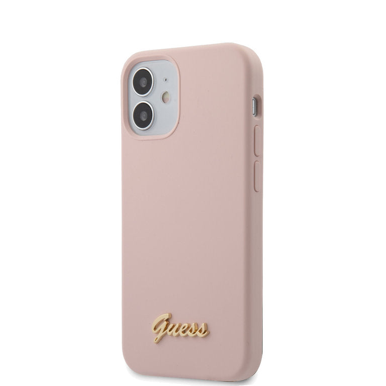 Guess Apple iPhone 12 Mini TPU Beschermend Backcover hoesje - Roze
