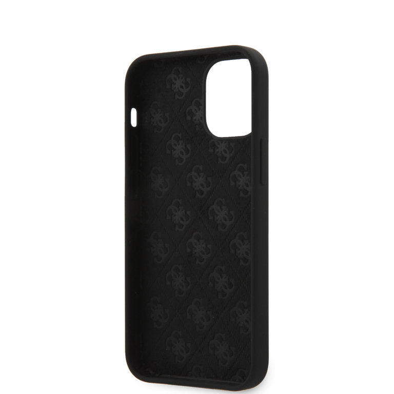 Guess Apple iPhone 12 Mini TPU Beschermend Backcover hoesje - Zwart