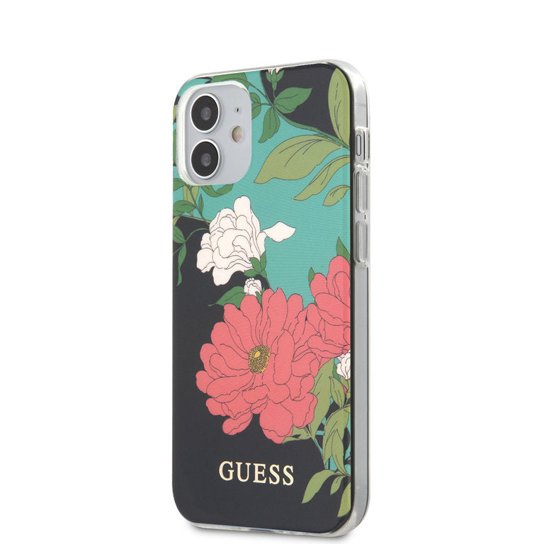 Guess Apple iPhone 12 Mini TPU Beschermend Backcover hoesje - Bloem