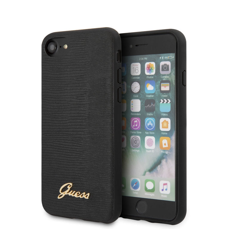 Guess Apple iPhone 7-8-SE TPU Beschermend Backcover hoesje - Zwart
