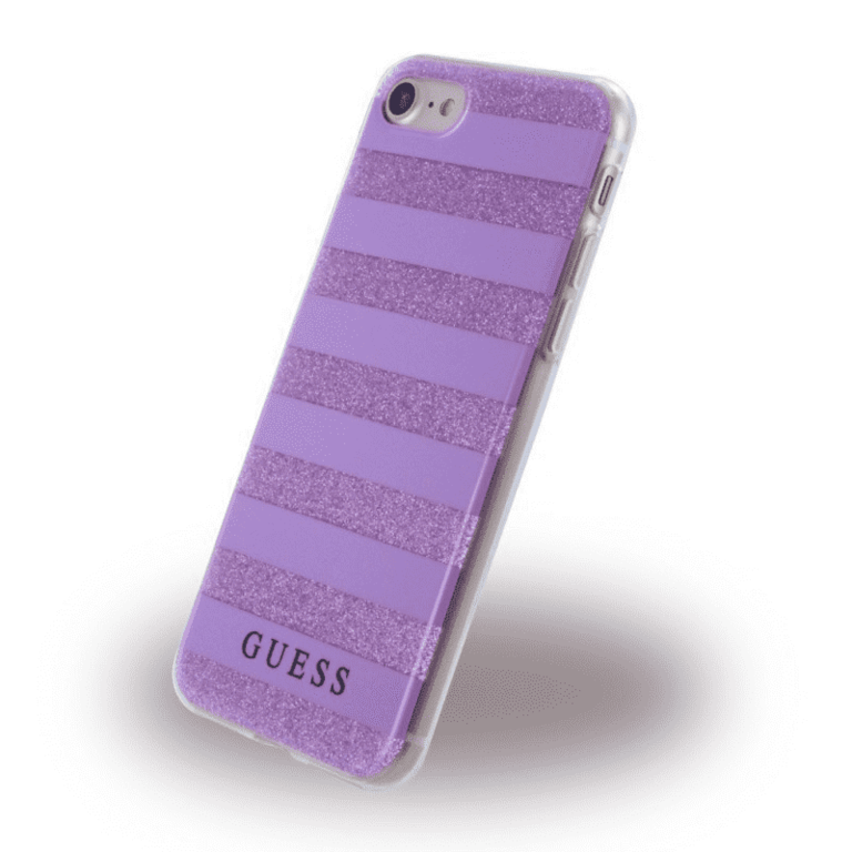 Guess Apple iPhone 7-8-SE TPU Beschermend Backcover hoesje - Paars