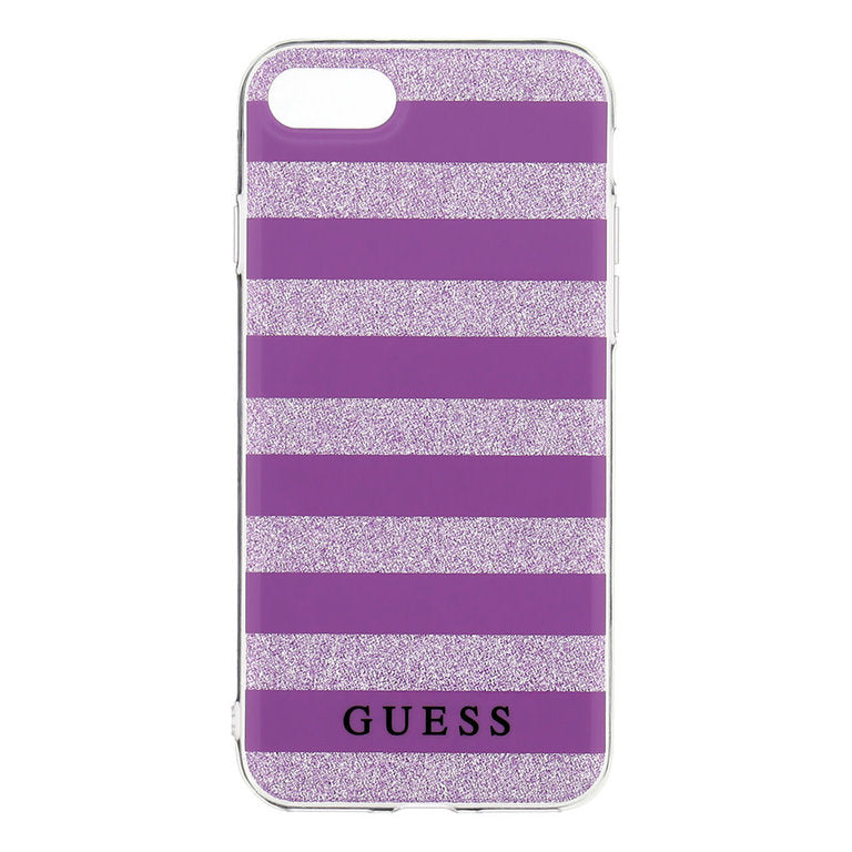 Guess Apple iPhone 7-8-SE TPU Beschermend Backcover hoesje - Paars