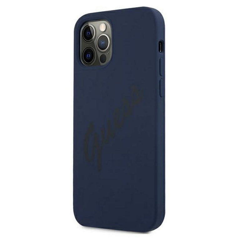 Guess Apple iPhone 12-12 Pro TPU Beschermend Backcover hoesje - Blauw