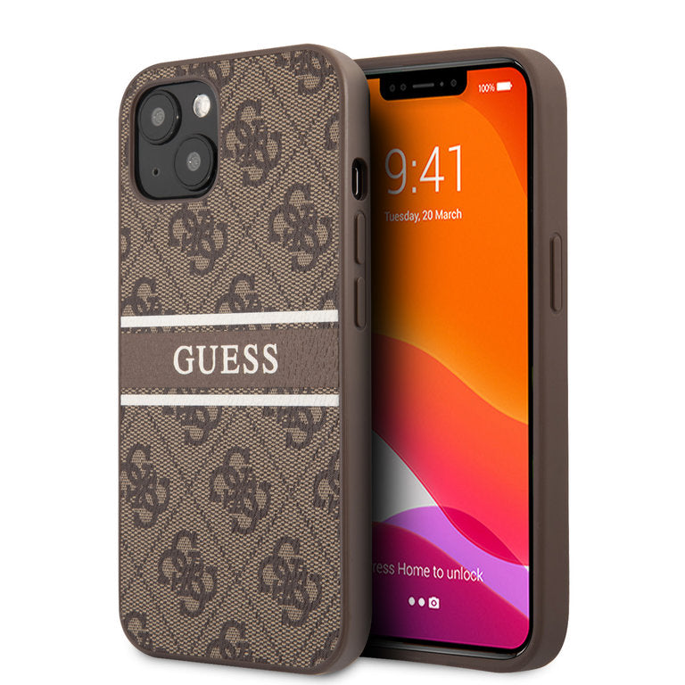 Guess Apple iPhone 13 TPU Beschermend Backcover hoesje - Bruin