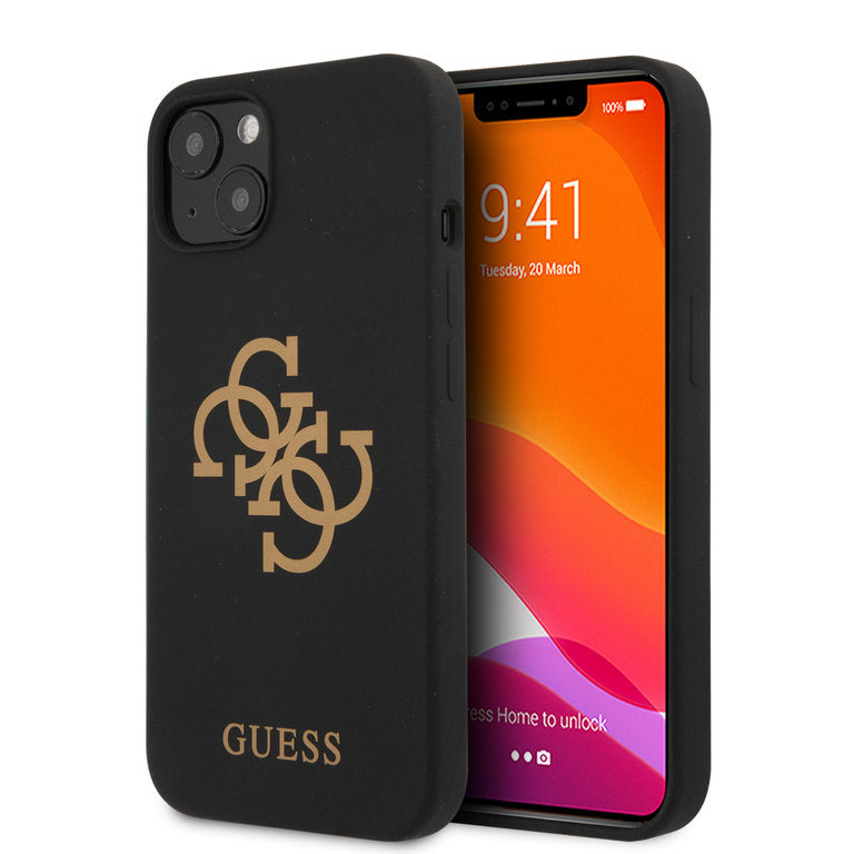 Guess Apple iPhone 13 TPU Beschermend Backcover hoesje - Zwart