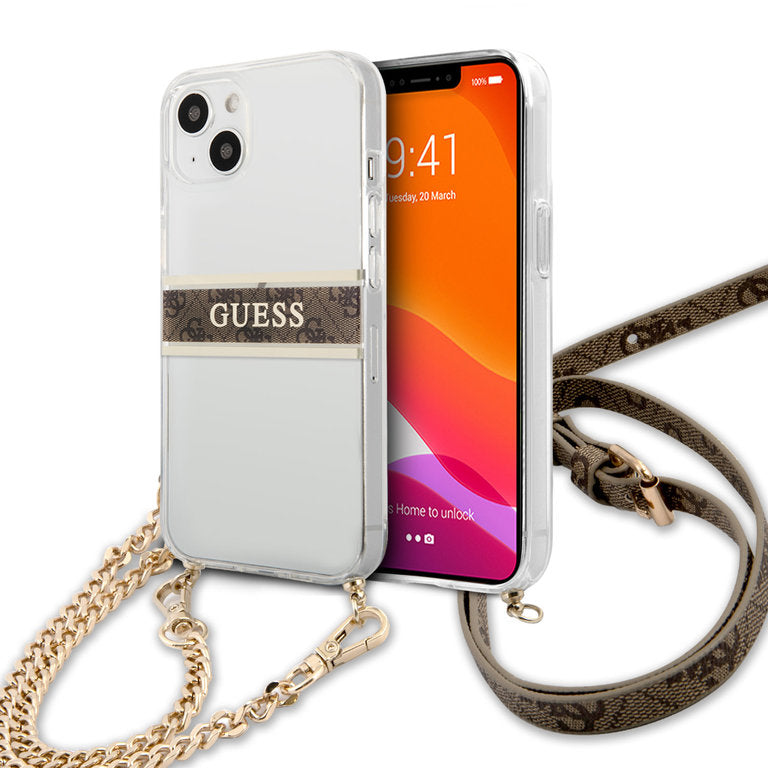 Guess Apple iPhone 13 Mini TPU Beschermend Backcover hoesje - Transparant