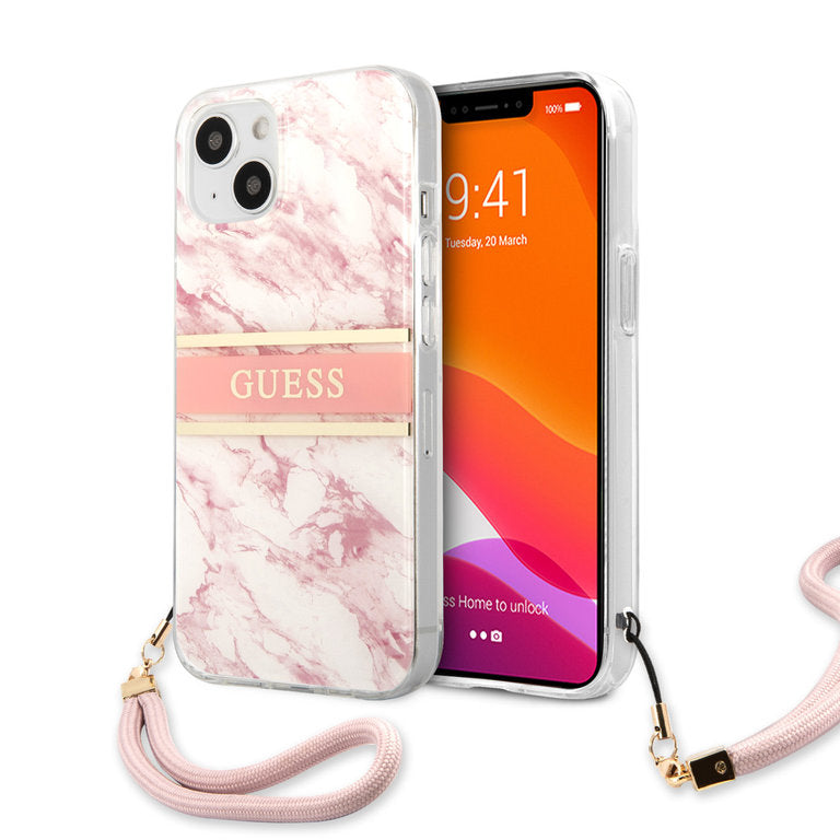 Guess Apple iPhone 13 Mini TPU Beschermend Backcover hoesje - Roze