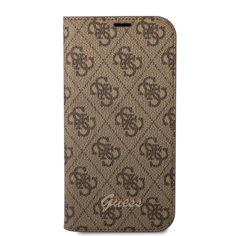 Guess Apple iPhone 14 Plus TPU Pasjeshouder Boektype hoesje - Bruin