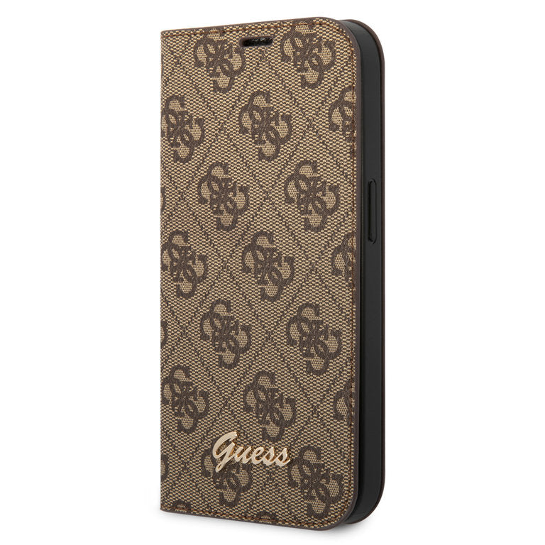 Guess Apple iPhone 14 Plus TPU Pasjeshouder Boektype hoesje - Bruin