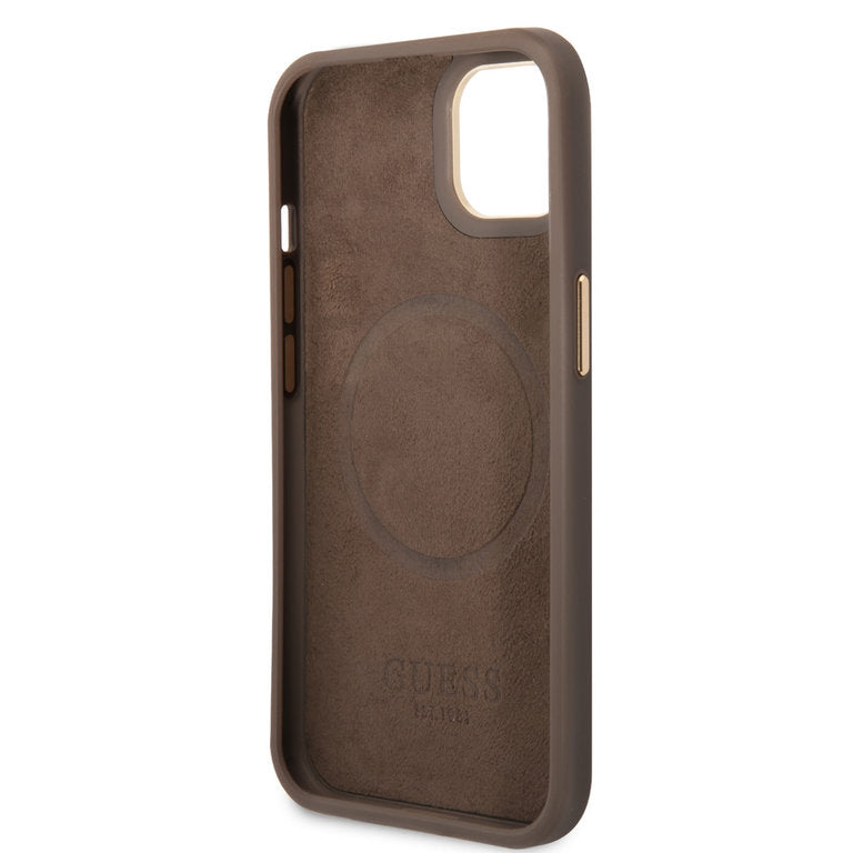 Guess Apple iPhone 14 Pro TPU Beschermend Backcover hoesje - Bruin