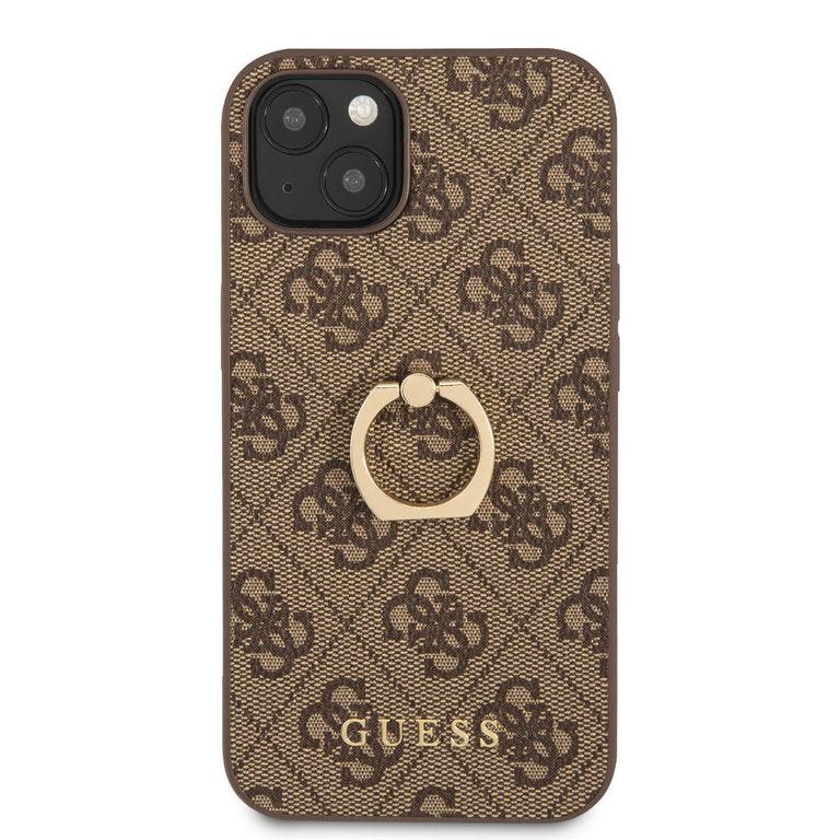 Guess Apple iPhone 14 TPU Beschermend Backcover hoesje - Bruin