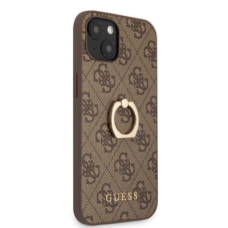 Guess Apple iPhone 14 TPU Beschermend Backcover hoesje - Bruin