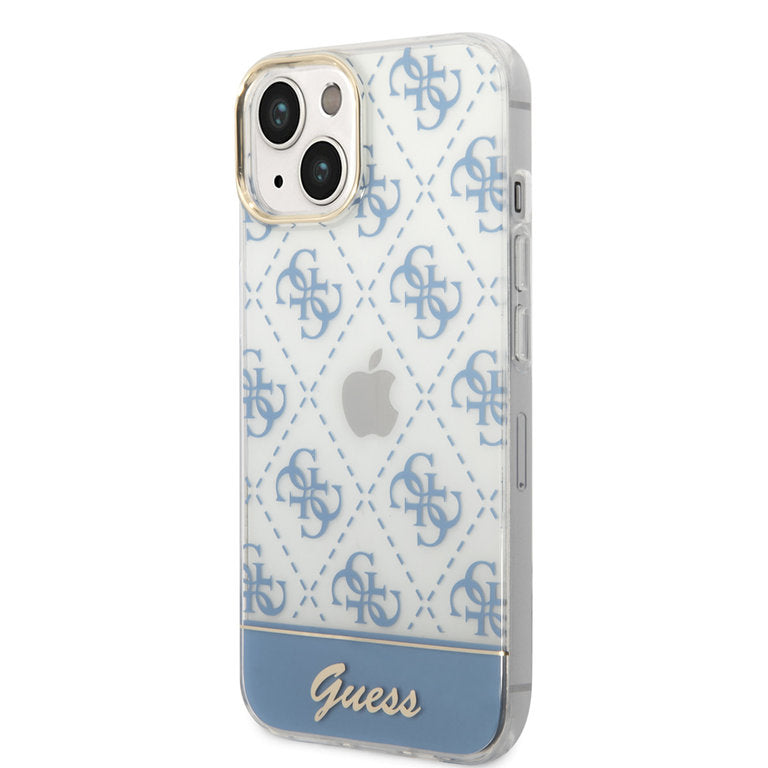 Guess Apple iPhone 14 TPU Beschermend Backcover hoesje - Blauw