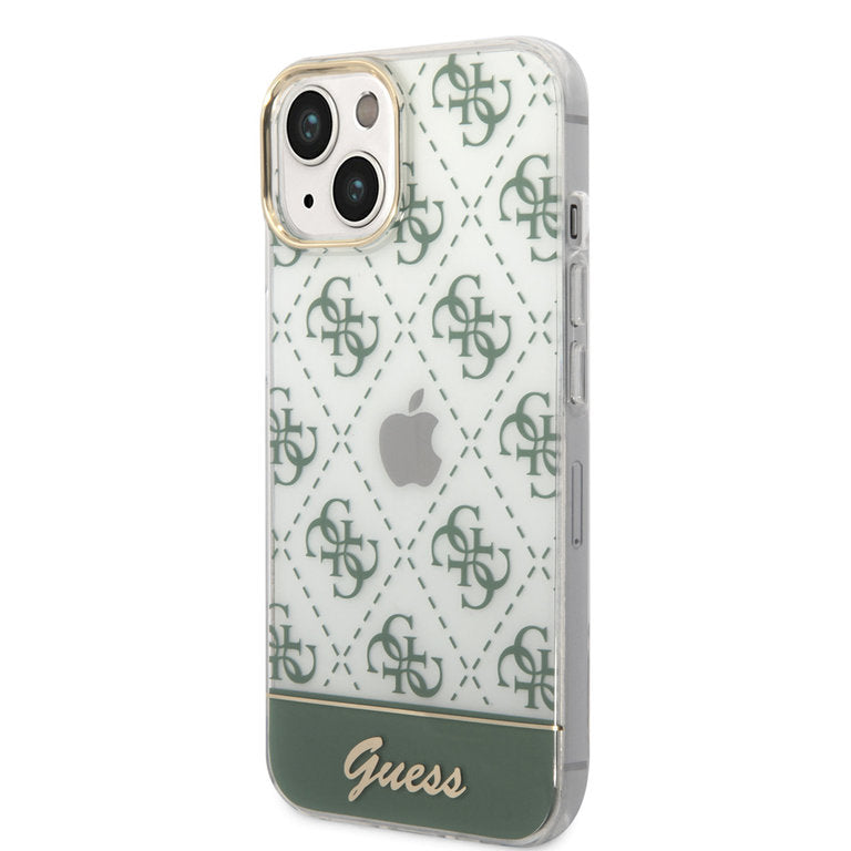 Guess Apple iPhone 14 TPU Beschermend Backcover hoesje - Groen