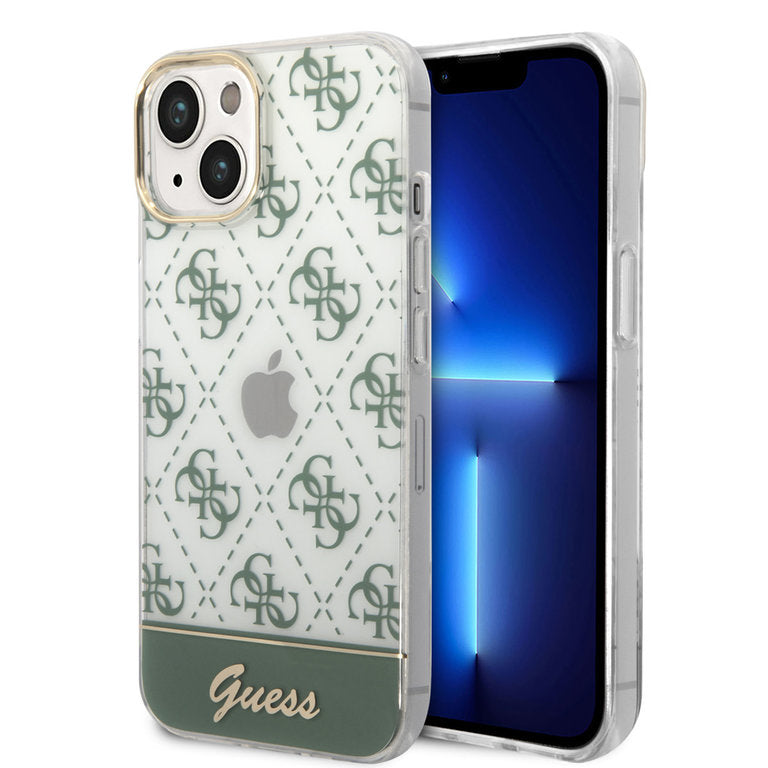 Guess Apple iPhone 14 TPU Beschermend Backcover hoesje - Groen