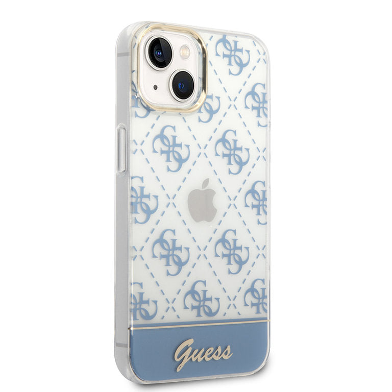 Guess Apple iPhone 14 TPU Beschermend Backcover hoesje - Blauw