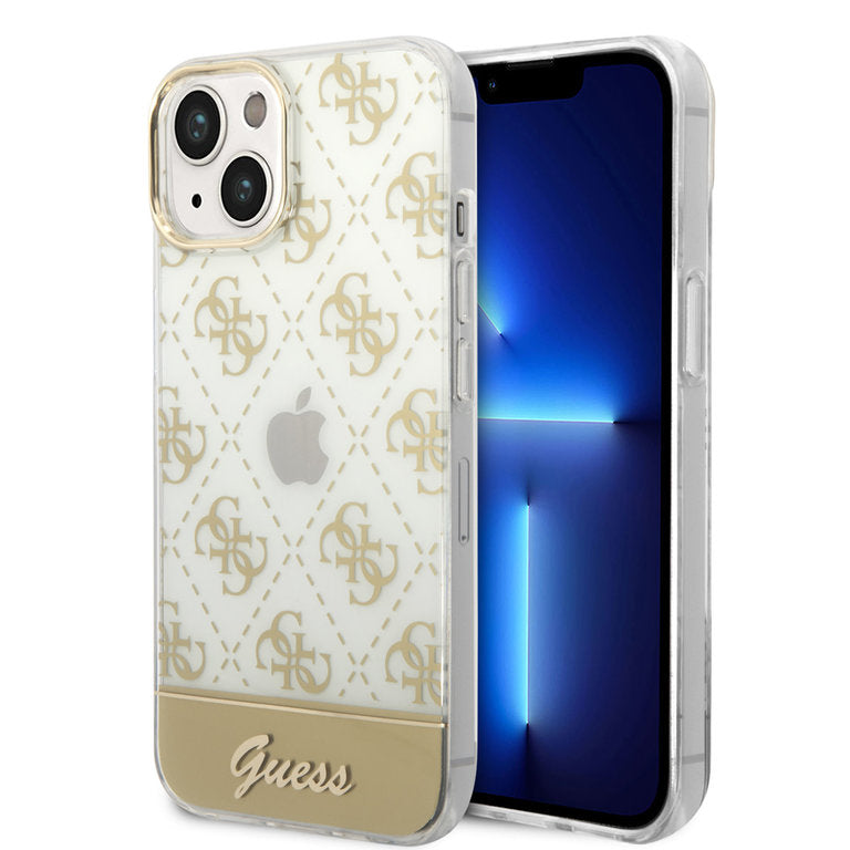 Guess Apple iPhone 14 TPU Beschermend Backcover hoesje - Goud