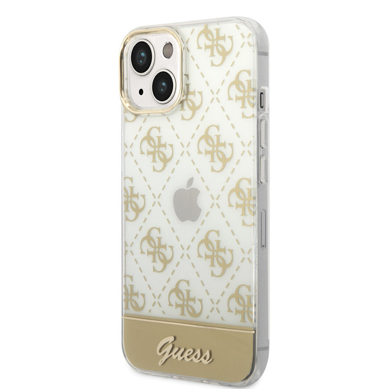 Guess Apple iPhone 14 TPU Beschermend Backcover hoesje - Goud