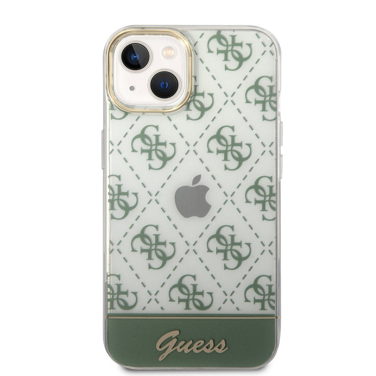 Guess Apple iPhone 14 TPU Beschermend Backcover hoesje - Groen