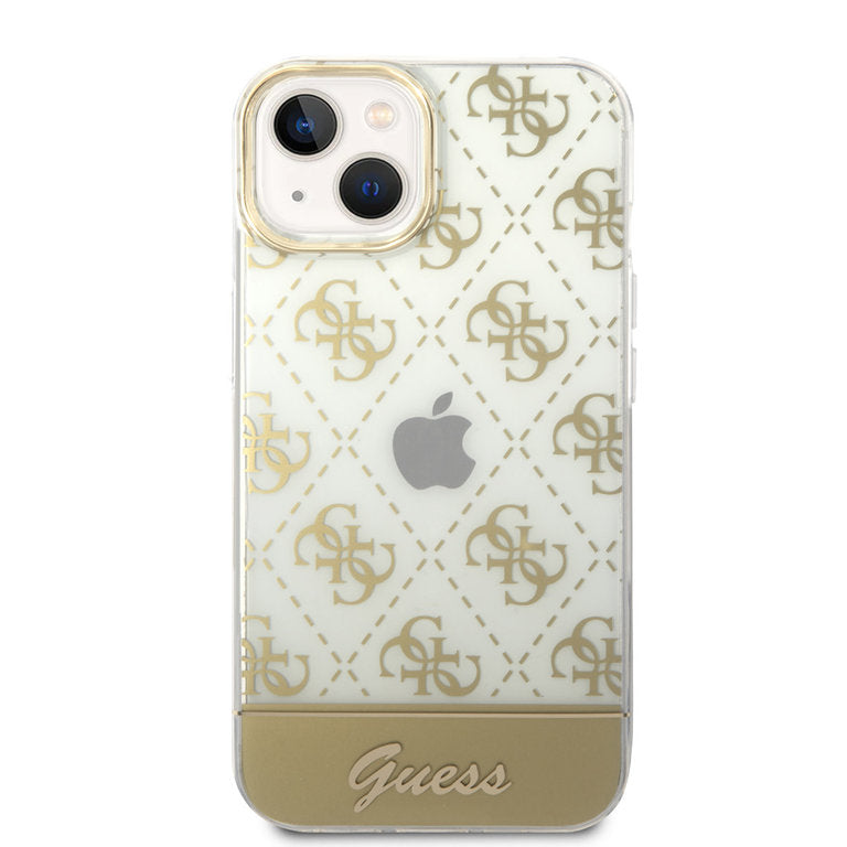 Guess Apple iPhone 14 TPU Beschermend Backcover hoesje - Goud