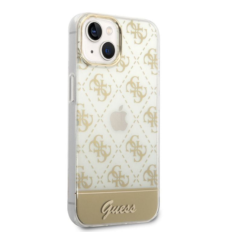 Guess Apple iPhone 14 TPU Beschermend Backcover hoesje - Goud