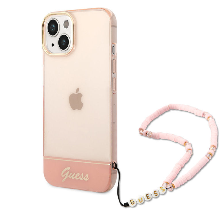 Guess Apple iPhone 14 TPU Beschermend Backcover hoesje - Roze